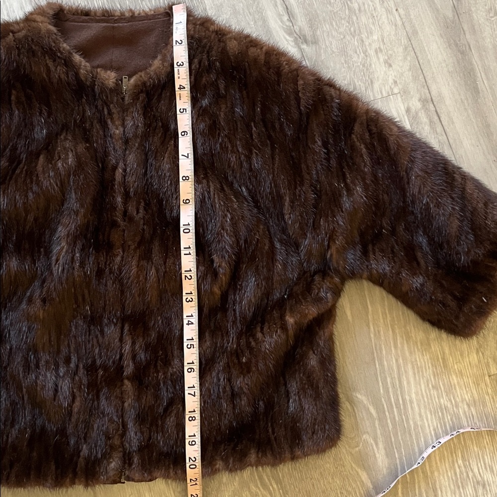 Women’s rich brown fur cropped jacket - Picture 10 of 10